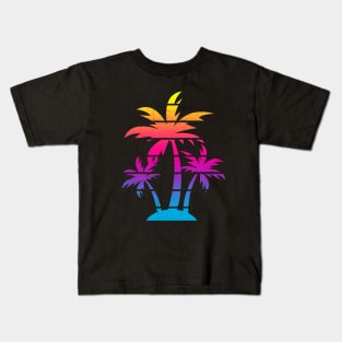 Colorful Palm Tree Beach Kids T-Shirt